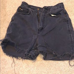 Black denim shorts midi
